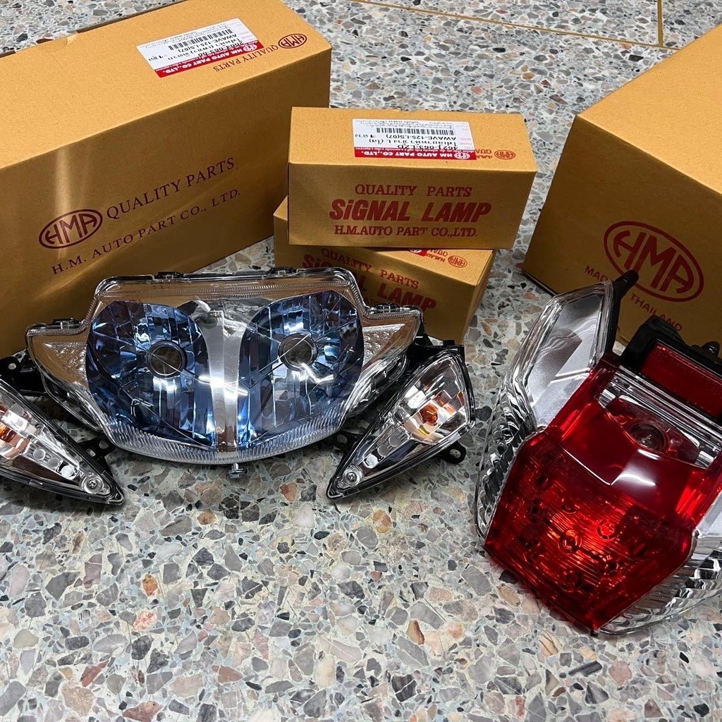 ไฟหน้า สีฟ้าW125i/sบังลม ไฟท้าย ไฟเลี้ยว งาน HMA อย่างดี nb_motor168