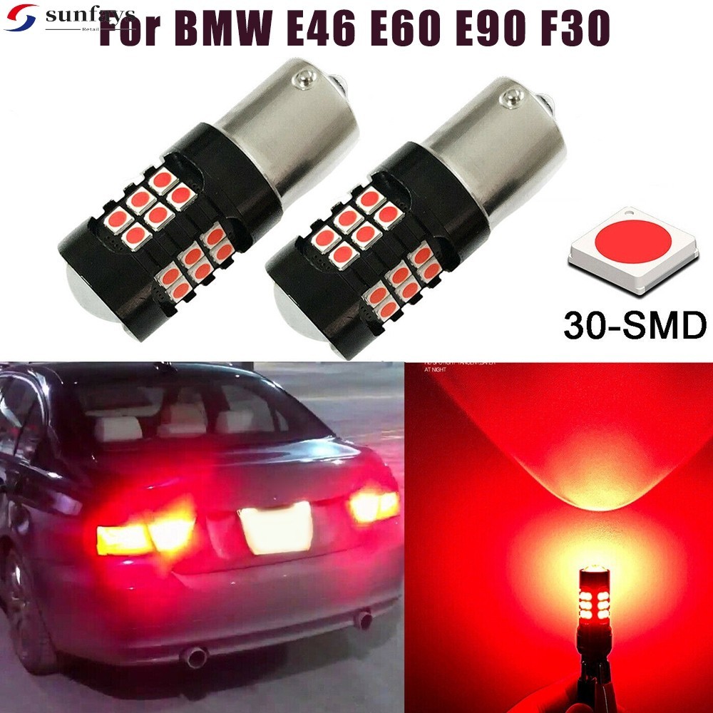 ✨Led สีแดง 30SMD Strobe กระพริบไฟท้ายเบรคหลอดไฟสําหรับสําหรับสําหรับสําหรับ BMW E46 E60 E90 F30