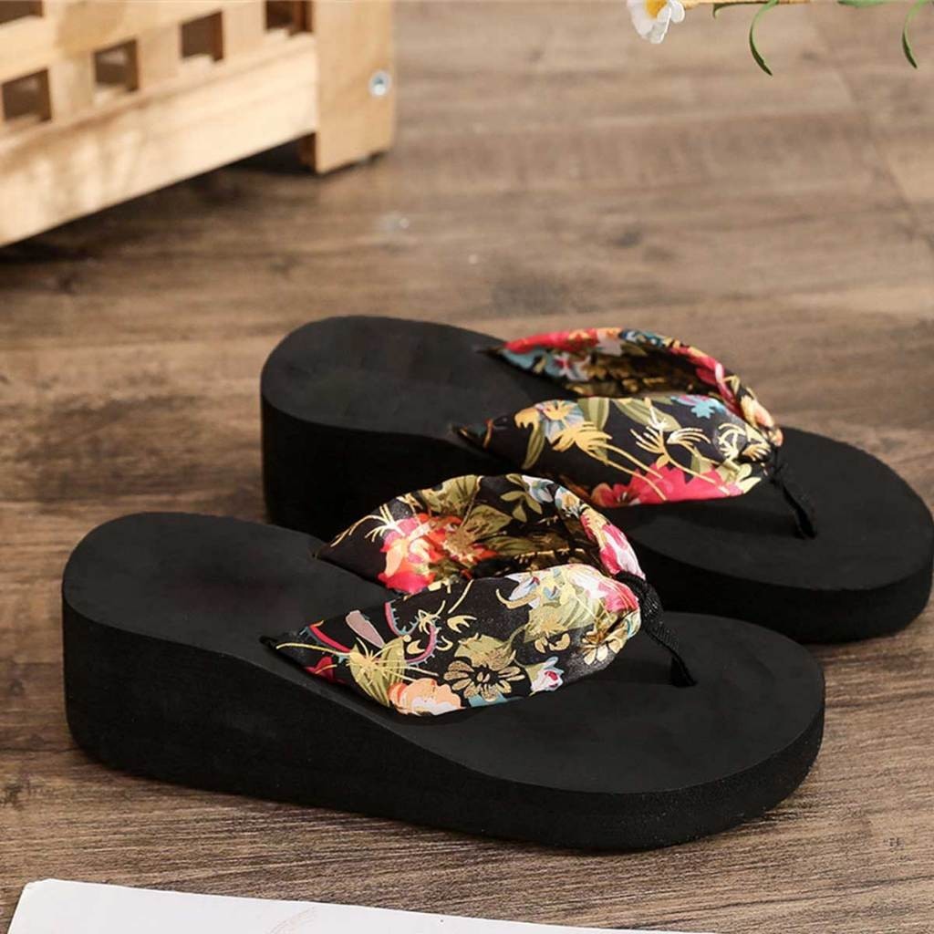 รองเท้าแตะแฟชั่นแบบใหม่ล่าสุดสไตล์เกาหลี มีสองสีลายดอกไม้ให้เลือก - รูปที่ 5