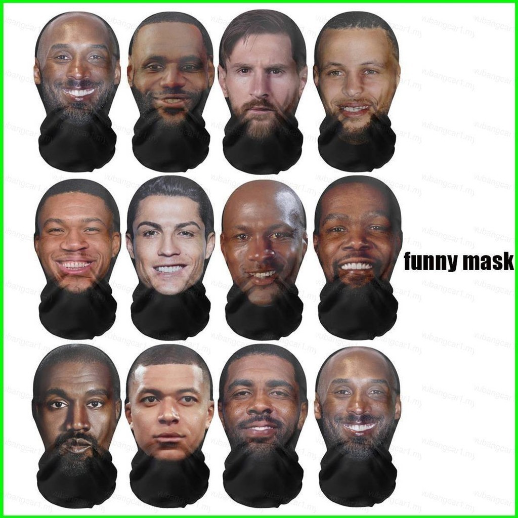 Yb Curry Kobe James Jordan ชุดหน้าตลก Spoof Star lava หน้ากาก Mbappe Cristiano Ronaldo Lionel Messi หมวก