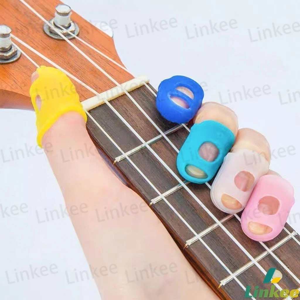Linkee ถุงมือสวมนิ้วมือ กันลื่น สําหรับเล่นอูคูเลเล่ กีตาร์ไฟฟ้า อะคูสติก 5 ชิ้น thumbnail 4