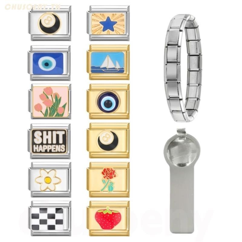 อิตาเลี่ยน Charm Links สําหรับสร้อยข้อมือ Diy สร้อยข้อมือคู่ Diy เครื่องประดับแฟชั่นอุปกรณ์เสริม Retro บุคลิกภาพโมดูลสร้อยข้อมือของขวัญวันวาเลนไทน์
