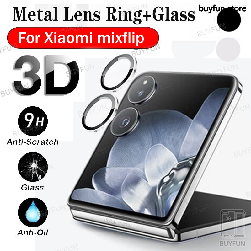 ฝาหลังเลนส์ฝาครอบแหวนกล้อง Protector กระจกนิรภัยสําหรับ Xiaomi Mix Flip 5G 6.86" MixFlip miFlip Matel ฝาครอบกันชน