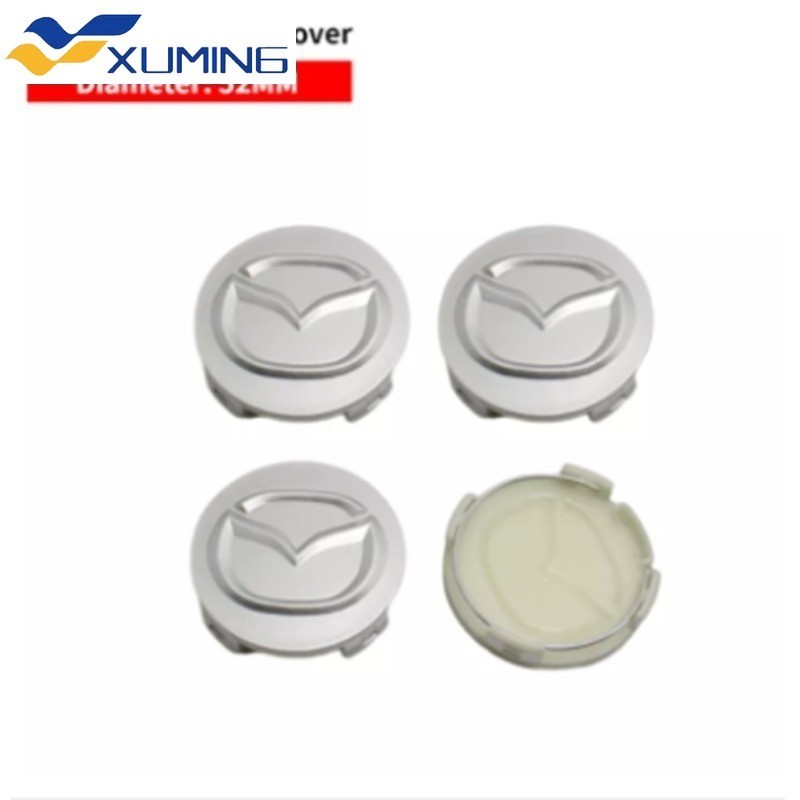 4ชิ้น52มิลลิเมตรศูนย์ล้อขอบปกตราดุมล้อขอบศูนย์หมวกปกสติ๊กเกอร์สัญลักษณ์สําหรับมาสด้า2ก่อน2016