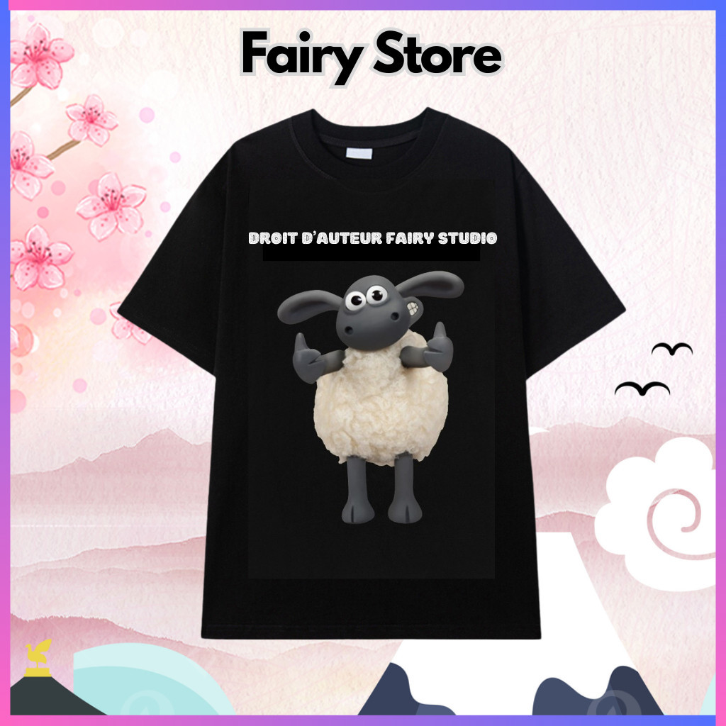 SHAUN เสื้อยืดผ้าฝ้าย 2023 Shaun the Sheep Sheep Sheep T-shirt, Shaun the Sheep New Very Cute Models