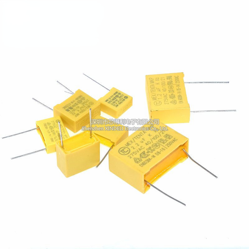 ตัวเก็บประจุความปลอดภัย X2 275V 0.1 UF 100nF 104K 0.22 0.47 0.33 UF 0.01 UF 1UF 2.2 0.15 UF 0.68 UF 330nf 10 224k 1.2 UF Pitch 10 มม. 22.5 มม.275V สีเหลือง Plugin Capacitor