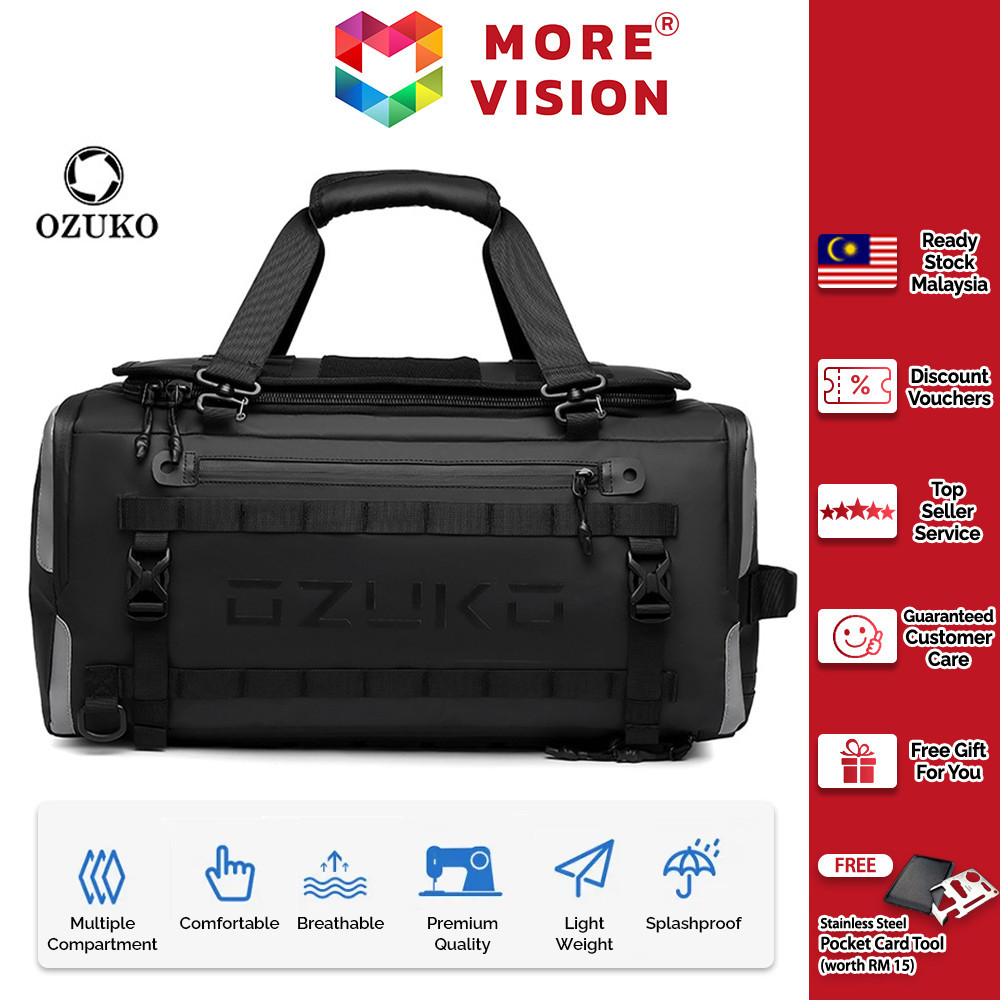 OZUKO Large Capacity Convertible Duffel Backpack Travel Bag Multifunction Outdoor Weekender Beg Wate
