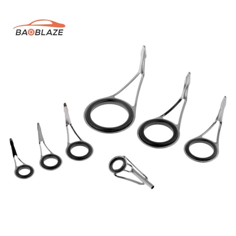 [Baoblaze] 7 ชิ้นไกด์เบ็ดตกปลาขาเดียวชิ้นส่วนเบ็ดตกปลาแหวนตา 7 ขนาด -