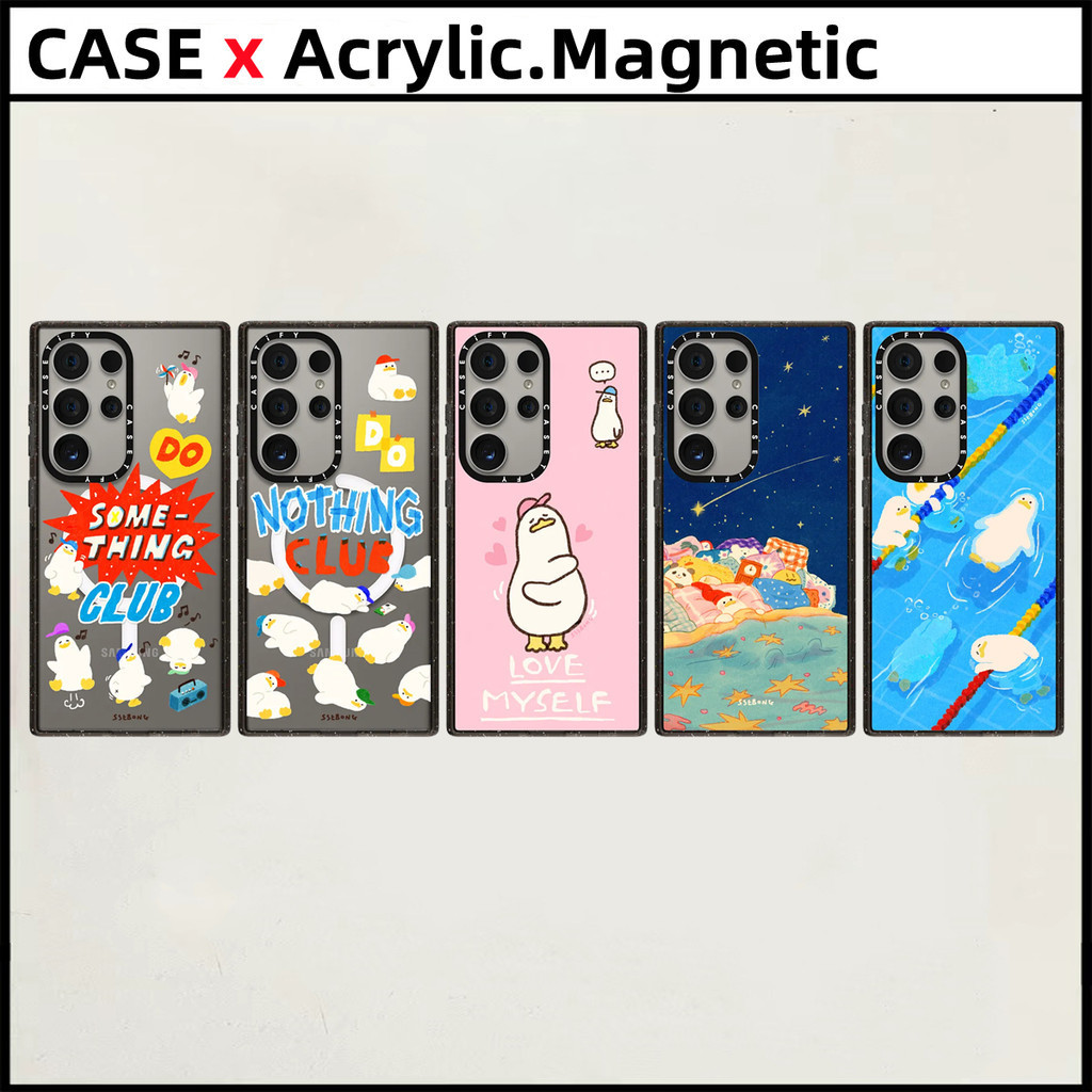 เคสโทรศัพท์ Samsung Galaxy S24 Ultra Plus S22 S23 Ultra แกะสลัก CASETiFY SSEBONGDo Nothing clubDream เป็ด ผลกระทบดูดแม่เหล็ก เคสอะคริลิค กันกระแทกฝาครอบป้องกัน