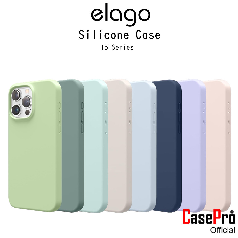 Elago Silicone Case เคสซิลิโคนกันกระแทกเกรดพรีเมี่ยม เคสสำหรับ iPhone15/15Plus/15Pro/15Promax (Set1)