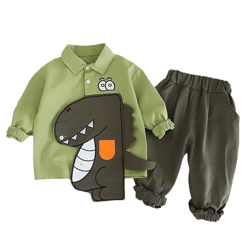 ทารกเสื้อผ้าสําหรับทารกชายหญิงเสื้อผ้าชุดฤดูใบไม้ร่วงฤดูใบไม้ผลิทารกแรกเกิด3ง การ์ตูนไดโนเสาร์แขนยาวเสื้อ+กางเกง2ชิ้นสูทเด็กแฟชั่นสบายๆเครื่ - รูปที่ 3