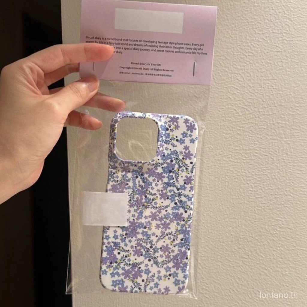 เคสโทรศัพท์ลายดอกไม้สีม่วงสดใสสำหรับ iPhone 13 14 15 PROMAX กันฝุ่น11 12 13 14 15 Pro เคสกันกระแทกเค