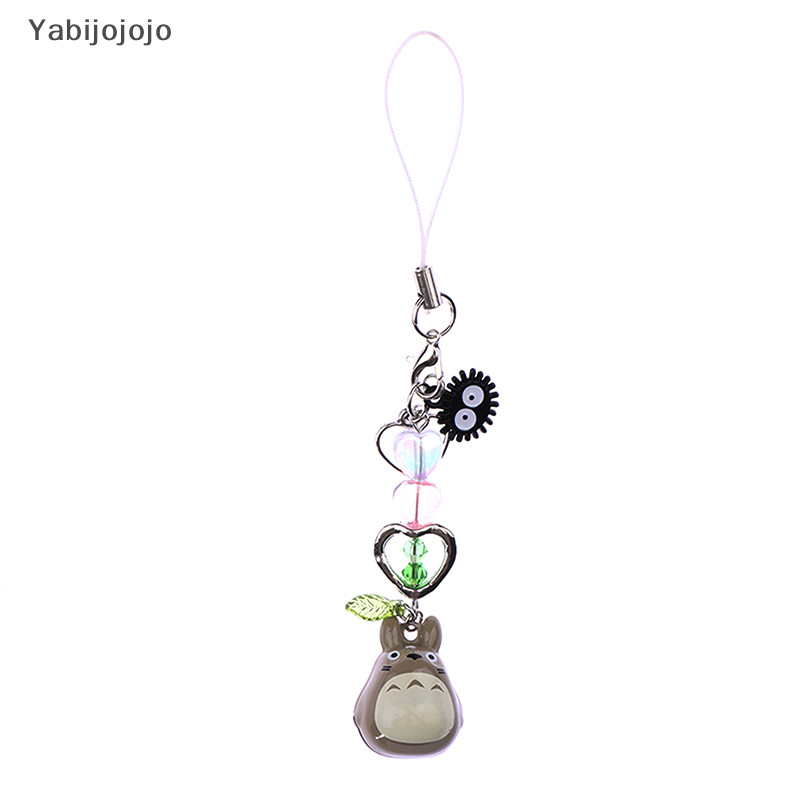 Yabijojojo ญี่ปุ่นอะนิเมะ Totoro โทรศัพท์ Lanyard Kawaii การ์ตูนโทรศัพท์มือถือจี้พวงกุญแจ Anti-Lost สายคล้องโทรศัพท์มือถือคู่ของขวัญใหม่