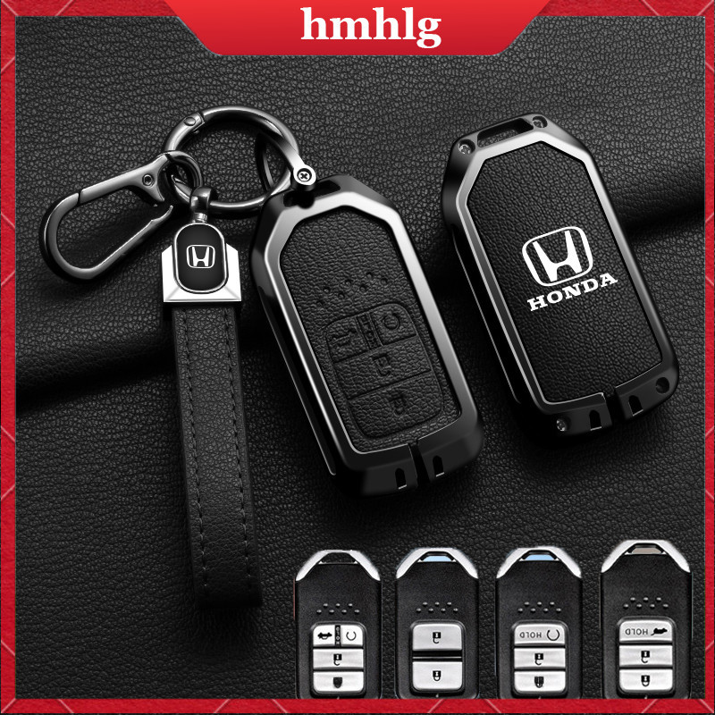 สําหรับhonda WRV 2023 2024/City 2023-2024/CRV/HRV/BRV/Brio/Jazz 2013- 2014/Accord 2013-2016/Civic 2016-2020/City 2014-2023/Hatchbackรถสังกะสีอัลลอยด์หนังKey Coverกรณี