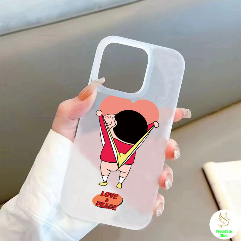 COD-ในไทย🔥เคส เครยอนชินจัง  น่ารัก ตลกและเล่นตลก สำหรับ iPhone 7 8 X 11 12 13 14 15 TPU โปร่งใส  น้ำค้างแข็งเคส