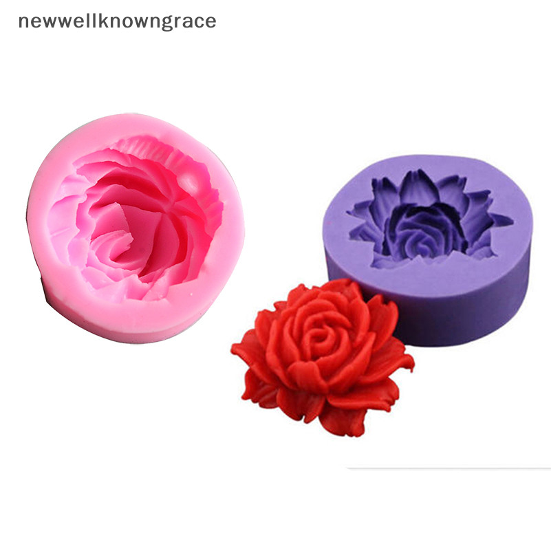 Newwellknowngrace 3D Rose ดอกไม้ Fondant เค้กช็อกโกแลต Sugarcraft แม่พิมพ์เครื่องตัดซิลิโคนเครื่องมือ DIY TH