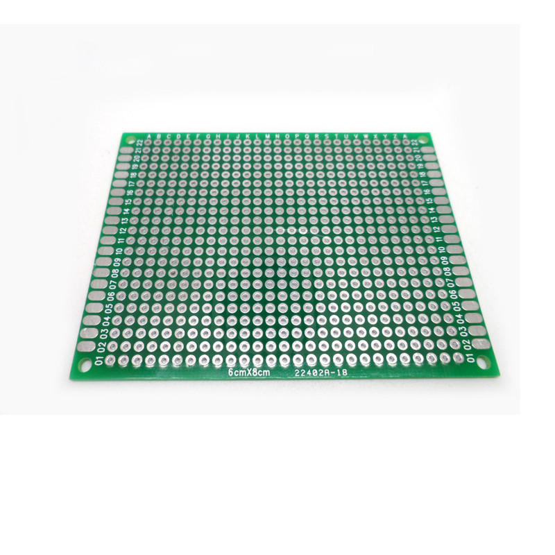 6 * 8 ซม.ด้านเดียวสเปรย์ดีบุก 1.6 หนา 2.54 Pitch Universal Board Universal Circuit Board Hole Board 