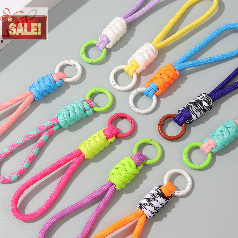 Bl Paracord ถักทอพวงกุญแจ Lanyard หัวเข็มขัดฉุกเฉิน Survival Bagpack Key Ring Wristlet สายคล้องรถ Trinket Key Holder A