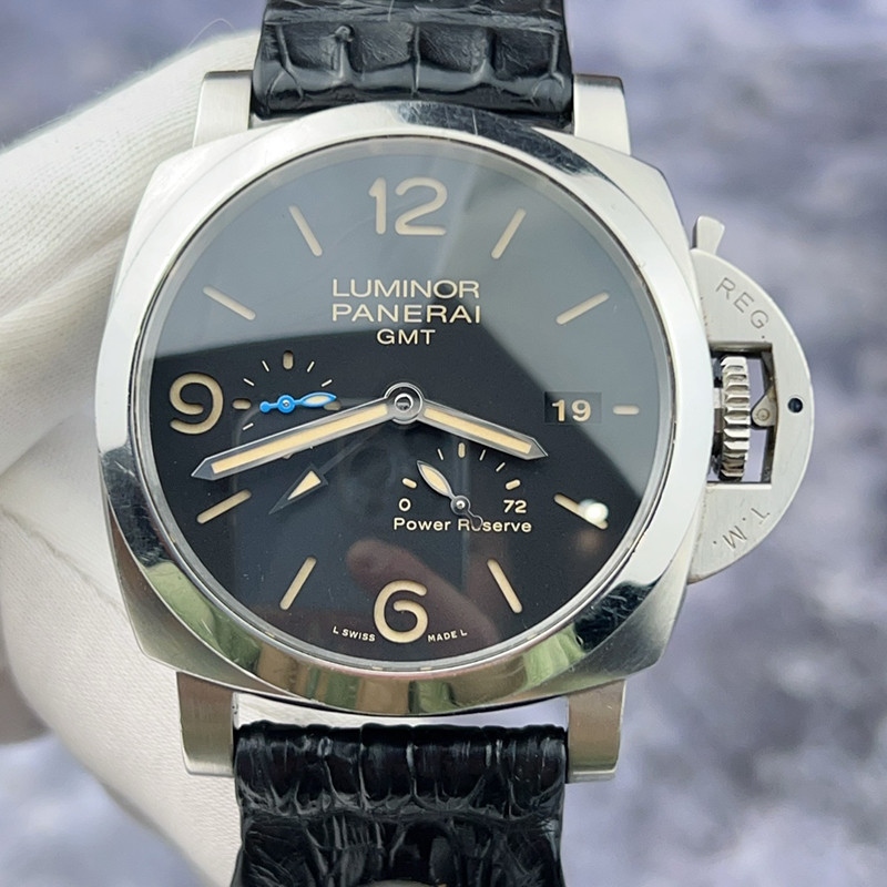 Panerai Panerai PAM01321 วัสดุสแตนเลส GMT Two Places Power Storage Display นาฬิกาชาย 44 มม.