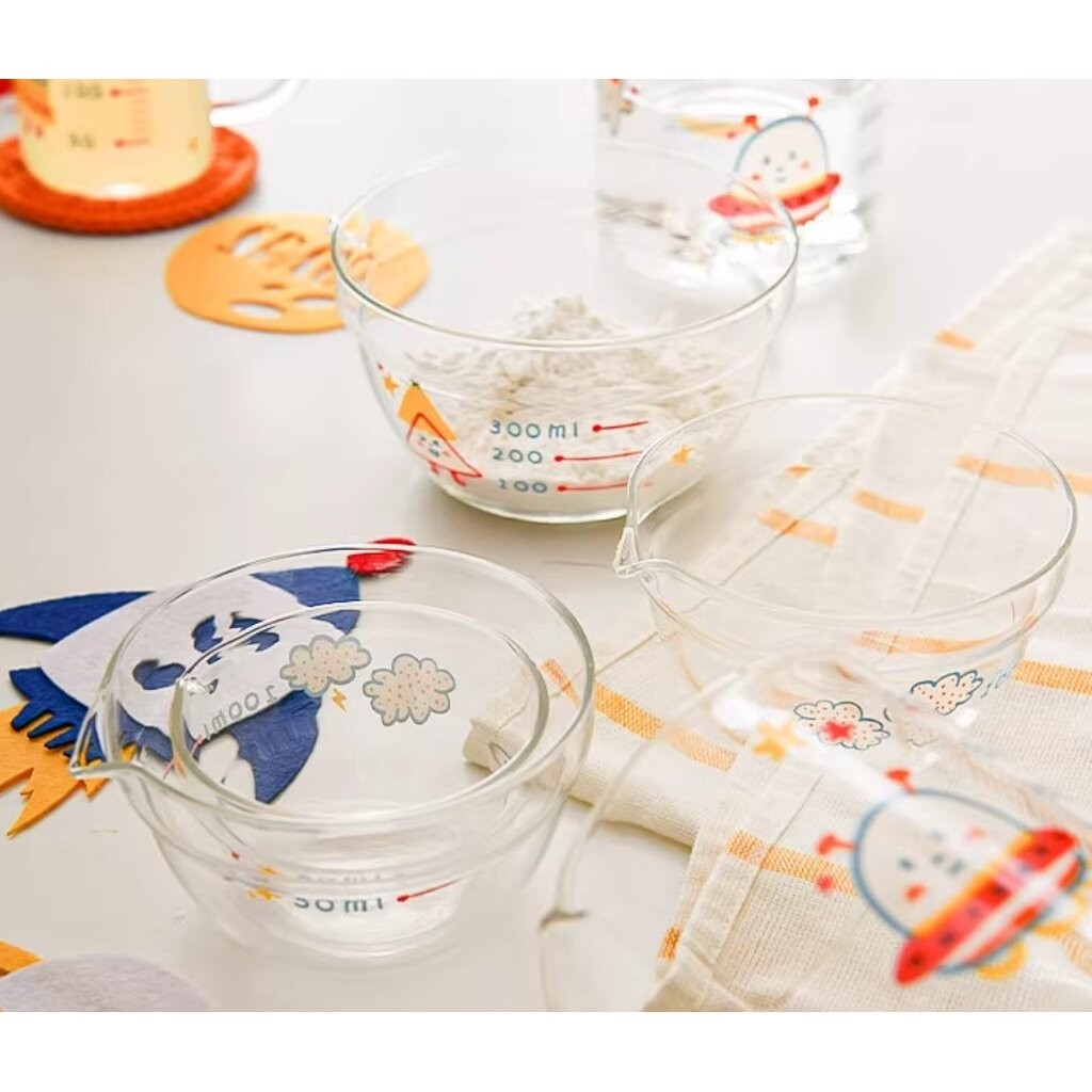 Omocha - (BOWL) Cosmic measuring cup and bowl : ถ้วยตวง ถ้วยตวงลายจักรวาล กาแล็คซี่