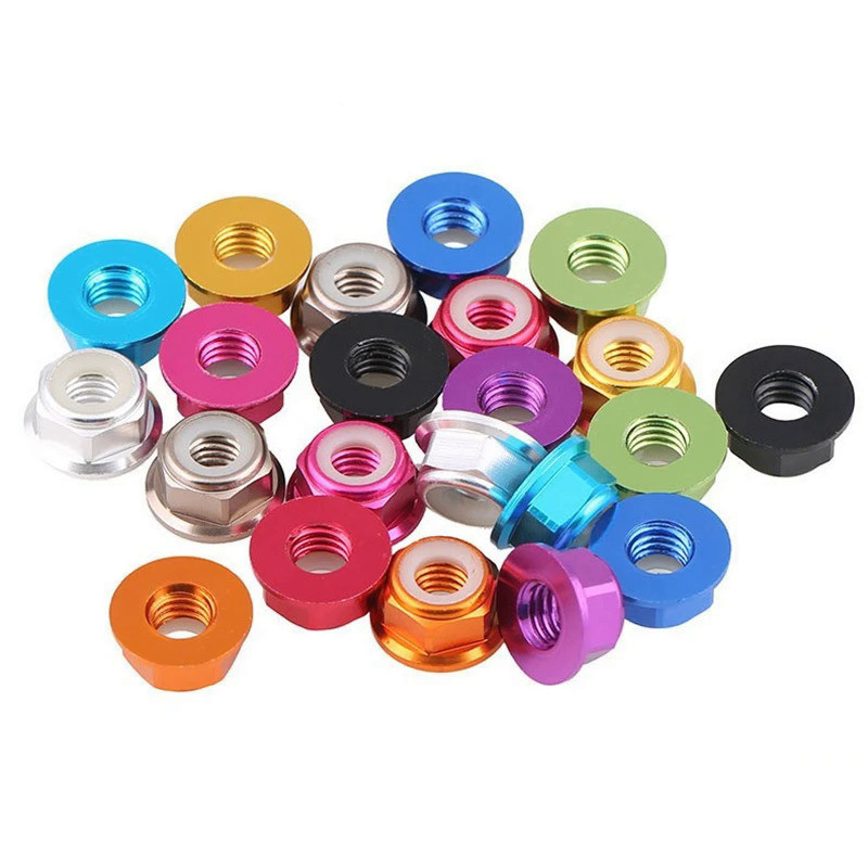 10pcs M2 M3 M4 M5 M6 Aluminum Flange Nylon Lock Nut Nylon Insert Hex Rivet Nut Rivnut Nuts Anodized 