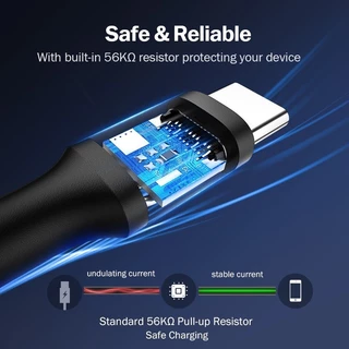 Ugreen สายชาร์จ USB-C 3A QC 3.0 S20/Note 20/S10/S9/S8, Xiaomi, รุ่น US287