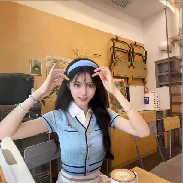 Tasya เสื้อครอปสไตล์เกาหลีนําเข้า YSK 72042 *