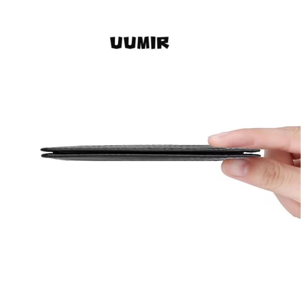 UUMIR กระเป๋าสตางค์ สุด ๆ บาง กระเป๋าสตางค์ผู้ชายบางคุณภาพสูงทนทานหนังแท้สีดํามินิบัตรเครดิตผู้ถือกระเป๋าสตางค์