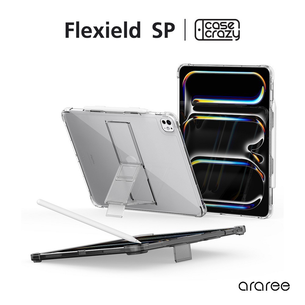 ARAREE รุ่น Flexield SP เคสสำหรับ ไอแพดโปร 7 (2024) รุ่น Flexield SP เคสใส เคสขาตั้ง