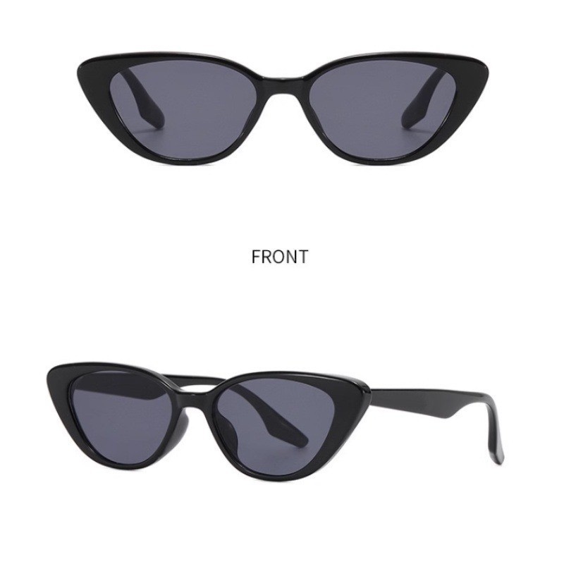 Roselife Vintage Sweet Cool สามเหลี่ยม Cat Eye ป้องกันรังสีสีดําแว่นตากันแดด Unisex สําหรับผู้หญิงผู้ชายแฟชั่น UV400 ป้องกันเลนส์แว่นตาวันหยุดแว่นตา OOTD เครื่องประดับ ราคา ถูกที่สุด ดีลบีเคเค แกลเลอรีภาพที่ 2