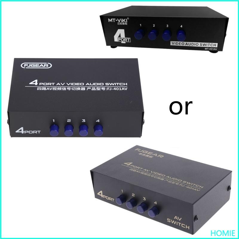 4 Port AV  Video RCA 4 Input 1 Output Switcher Switch Selector Splitter Box