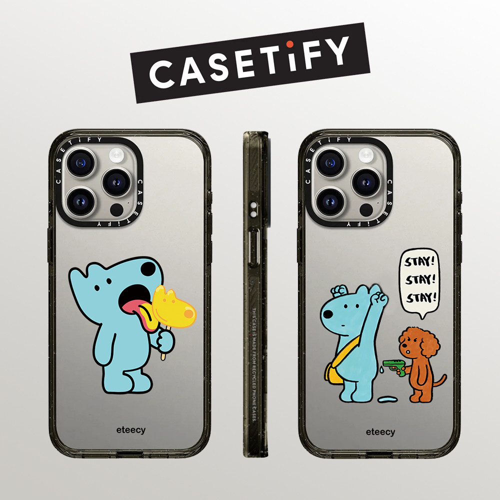 Drop proof glitter CASETIFY เคสโทรศัพท์โปร่งใสสําหรับ iPhone 16promax 16pro 16 15Pro 15promax 14promax 13promax ลูกสุนัขเคสแข็งสําหรับ 12promax iPhone 13 กรณีเคสโทรศัพท์คุณภาพสูง