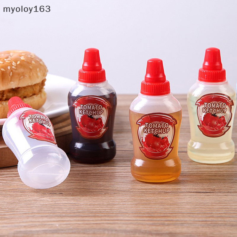 Myoloy 1/4 ชิ้นมินิแบบพกพาขนาดเล็กคอนเทนเนอร์ซอสมะเขือเทศ Gravy เรือสลัดน้ําขวดน้ํามันซอสมะเขือเทศน้ําผึ้งมัสตาร์ด TH