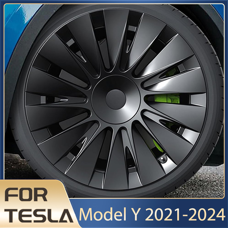 19 นิ้ว Hub Cap สําหรับ Tesla รุ่น Y 2024 อุปกรณ์เสริม 4 ชิ้น/เซ็ต Performance เปลี่ยนฝาครอบล้อสําหรับรุ่น Y 2021-2024 ฝาครอบล้อ