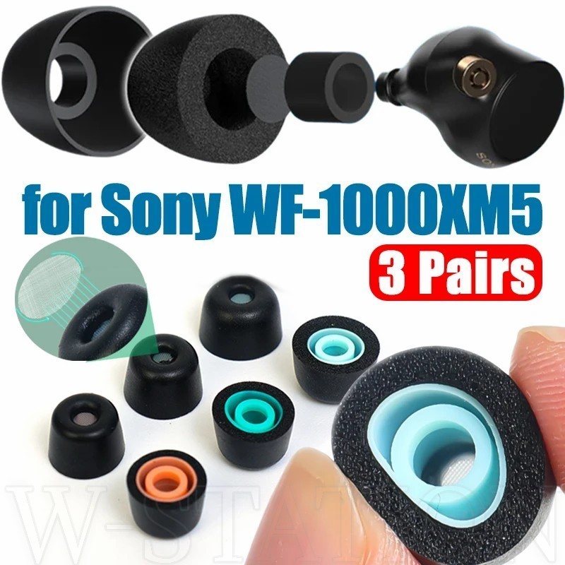 1-3 คู่ S/M/L Memory Foam Earbuds Eartips - สําหรับ Sony WF-1000XM5 หูฟัง - Super Soft, กันลื่น, Can