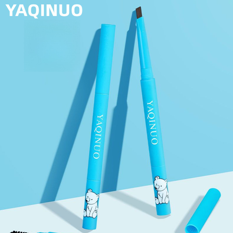 YAQINUO ดินสอเขียนคิ้ว Double-Ended Non-Fading Smudge-Proof กันน้ําและกันเหงื่อคิ้วป่าติดทนนานความละ