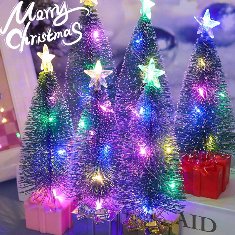 ไฟกลางคืนต้นคริสต์มาส - Mini Led สีสันสดใส, คุณภาพสูง, ทนทาน - ไฟเข็มสนเรืองแสง - ของตกแต่งบ้านเดสก์ท็อป - ปัจจุบันปาร์ตี้ปีใหม่