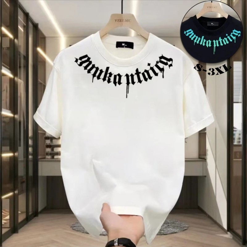 ใหม่ เสื้อยืดคอกลม แขนสั้น ผ้าฝ้าย พิมพ์ลายตัวอักษร ทรงหลวม สไตล์สตรีท วินเทจ เข้ากับทุกการแต่งกาย แฟชั่นสําหรับผู้ชาย สีดํา สีขาว M-5XL