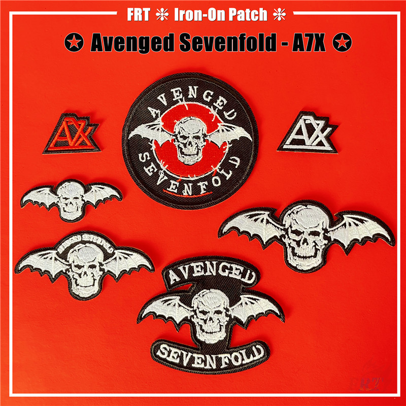 ☸ Avenged Sevenfold - A7X Iron-On Patch ☸ 1 ชิ้น Rock Band Skull DIY เย็บบนเหล็กบนป้ายแพทช์