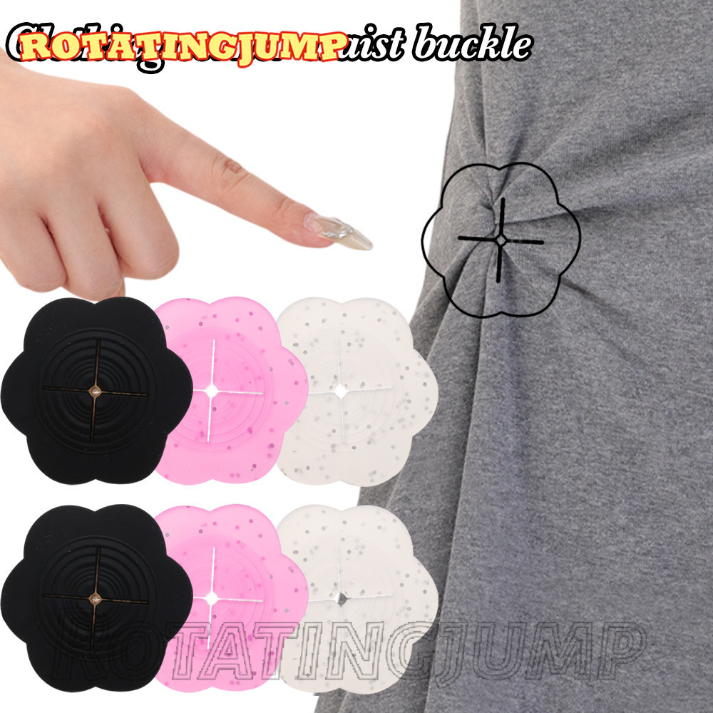 หัวเข็มขัดเสื้อยืด-แฟชั่น,เรียบง่าย,อเนกประสงค์-อุปกรณ์เสื้อผ้า-ดอกไม้มุมปุ่มผูกปม-สาวเอวด้านบนแหวนคงที่-เสื้อผ้าคลิปมิ้มผูกปม