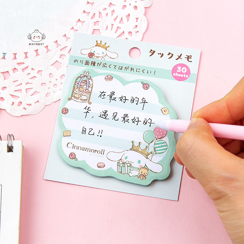 {maybest} 30แผ่น Kawaii Sanrio Hello Kitty หนังสือสะดวก Mylody Kuromi Cinnamoroll Sticky Notes น่ารักวาง Notepad เครื่องเขียนนักเรียน {TH}