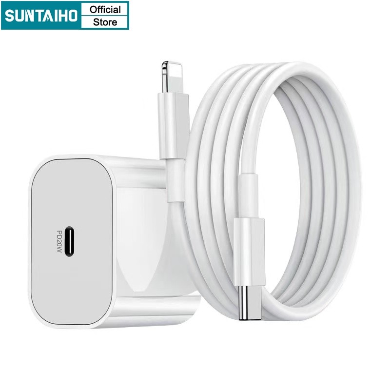 เครื่องชาร์จ Suntaiho fast original type c ถึงสายฟ้าผ่า ip สําหรับ iPhone iPad