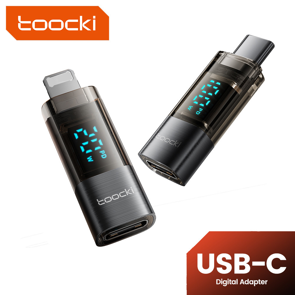 Toocki 100W CC transparent Digital Display Adapter 20W L-Type C OTG Data Transmission Adapter สําหรั