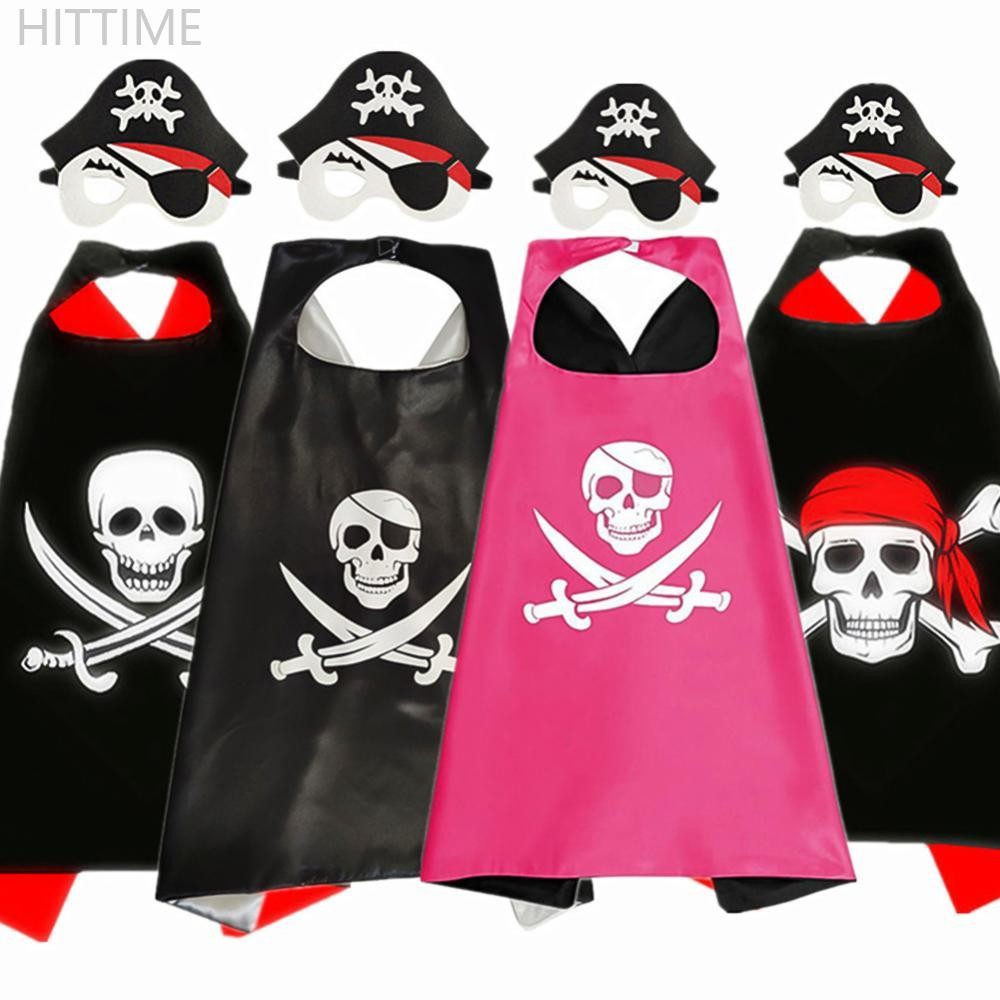 Hittime เด็กคริสต์มาสเครื่องแต่งกายคอสเพลย์ 1 Cape + 1 หน้ากากโจรสลัดฮาโลวีนการ์ตูนคอสเพลย์วันเกิด Dress Up เครื่องแต่งกาย Prop Party ตกแต่งประสิทธิภาพ Q7W7[OLTS]