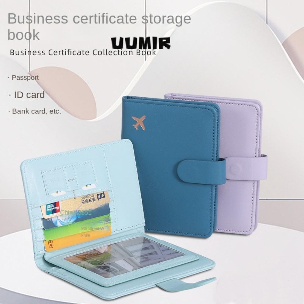 UUMIR ปกหนังสือเดินทาง RFID, คลิปหนีบหนังสือเดินทางหนัง ปู่ สร้างสรรค์, ห่อการจัดเก็บเอกสารมัลติฟังก์ชั่นหลายบัตร