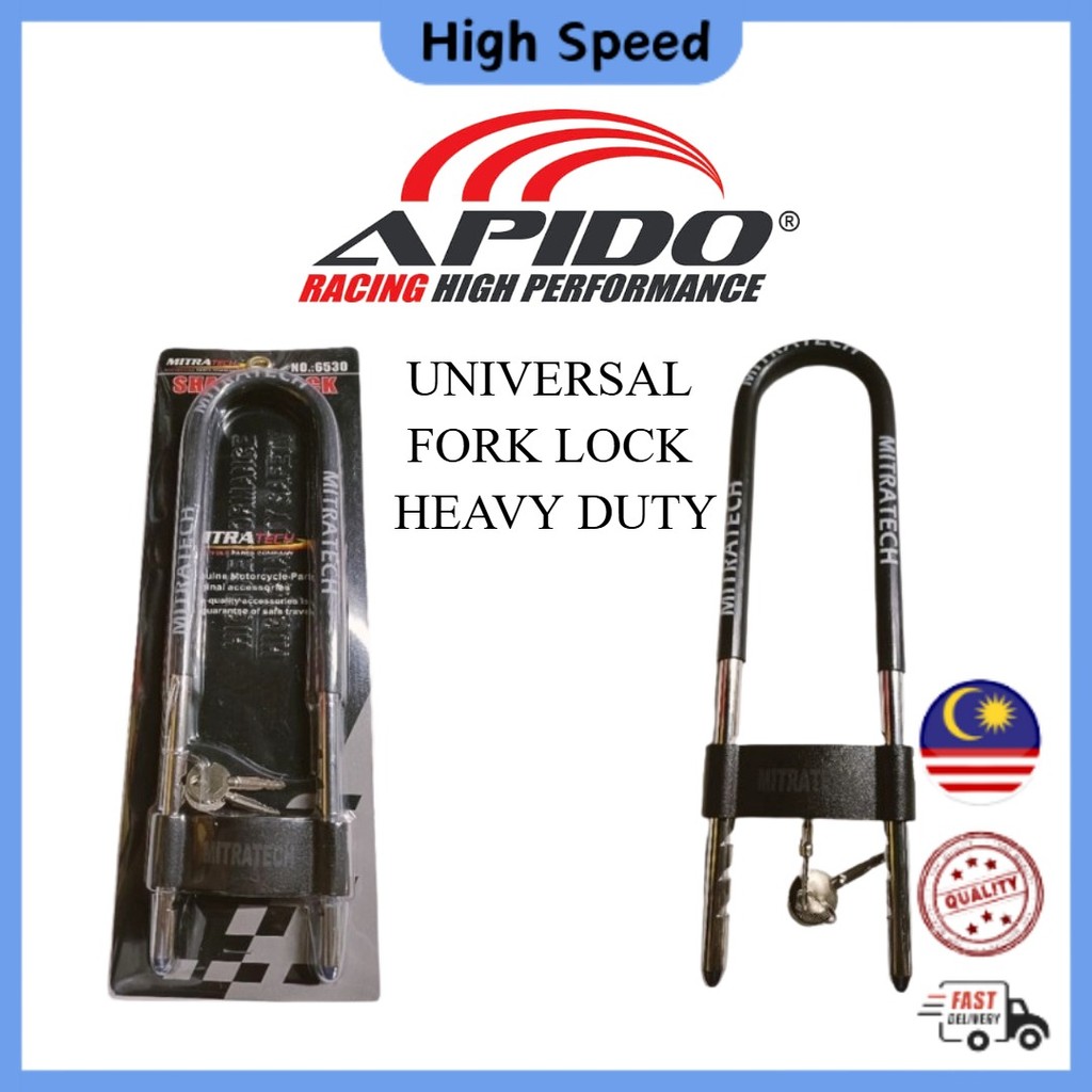 UNIVERSAL FORK LOCK HEAVY DUTY ยี่ห้อ APIDO SECURITY CHAIN LOCK MOTORCYCLE MOTOSIKAL มอเตอร์ KUNCI R
