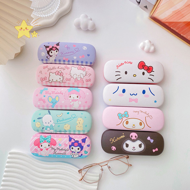[JBTH] Sanrio Hello Kitty Cinnamoroll Kuromi แว่นตาสายตาสั้นแว่นตากล่องเก็บอะนิเมะ Kawaii น่ารัก Creative Travel แบบพกพาสาว [JB]