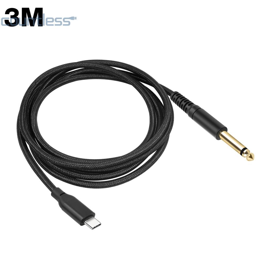 1/2/3m USB C ถึง 6.35 มม.1/4 TS สายสัญญาณเสียงสเตอริโอประเภท C ถึง 6.35 มม.แจ็ค Aux สาย 6.35 มม. Mono To USB Type-C อะแดปเตอร์สายไฟบันทึก [เคาน์เตอร์]
