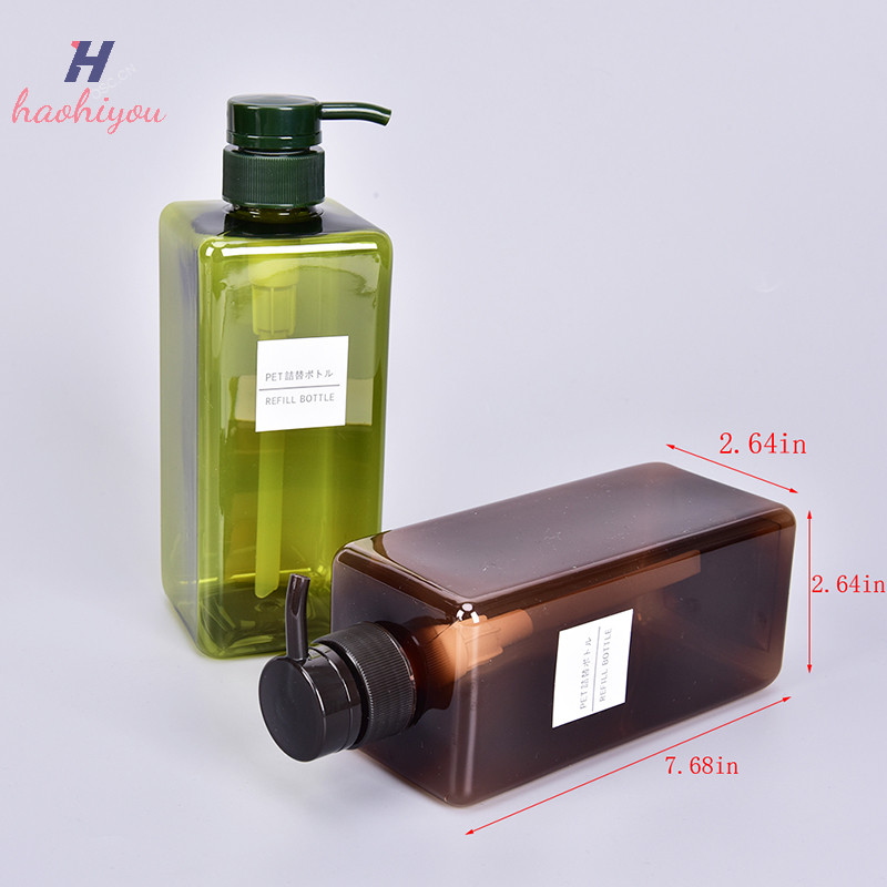 <haohiyou> 650ml ขวดจ่ายปั๊มเปล่าพลาสติกแชมพูโลชั่นเจลอาบน้ําขวด Nice