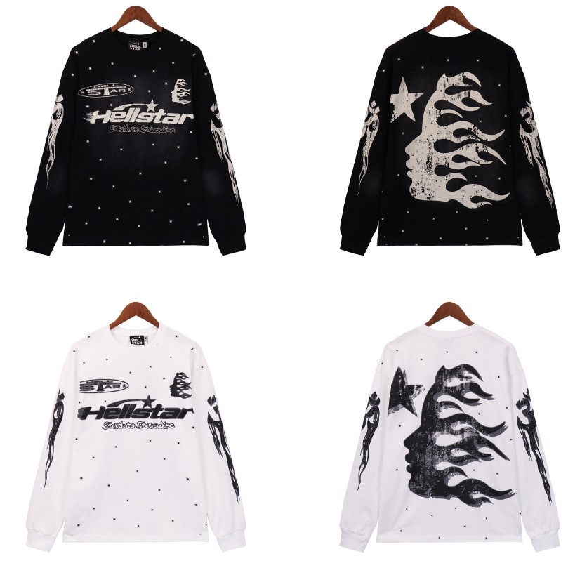 ยิงจริง เฮลสตาร์ ในสต็อก, ไฮสตรีท อิน, เสื้อกันหนาวมีฮู้ดพิมพ์ลายโคลนวินเทจล้างย้อนยุคแบบเดียวกันสําหรับผู้ชายและผู้หญิง